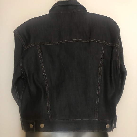 New. GAP 1969 Oversized Crop Denim Jacket | Cropped Sleeves: Dark Blue Small - Picture 11 of 15